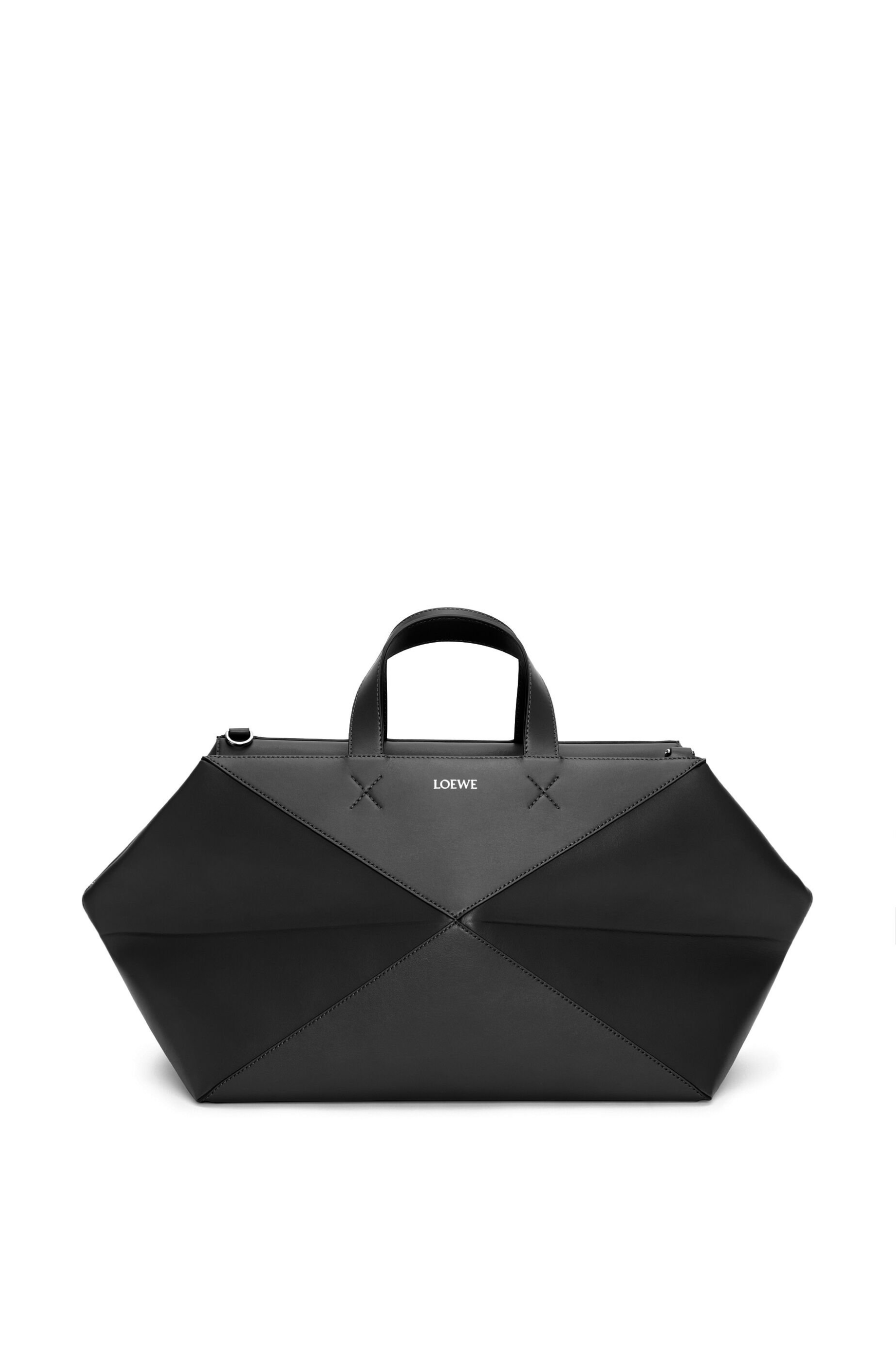 Medium Puzzle Fold duffle in shiny calfskin